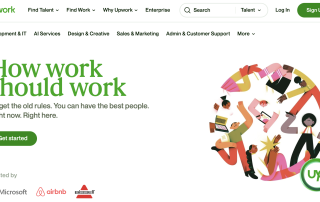 Screenshot of Upwork home page